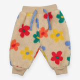 Fleece Trouser Light Brown with Flowers