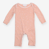Sleepsuit peach white flowers
