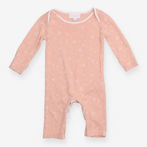 Sleepsuit peach white flowers