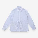 Striped Cotton Shirt Blue White Tie Waist