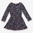Dress Long Sleeved Navy Autumn Leaves