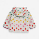 Raincoat Fleece Lined Cream with Rainbow Stars