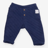 Joggers Quilted Navy with Brown Buttons
