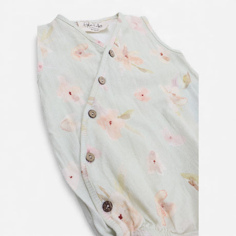 Ada Baby bodysuit sleeveless with button flowers