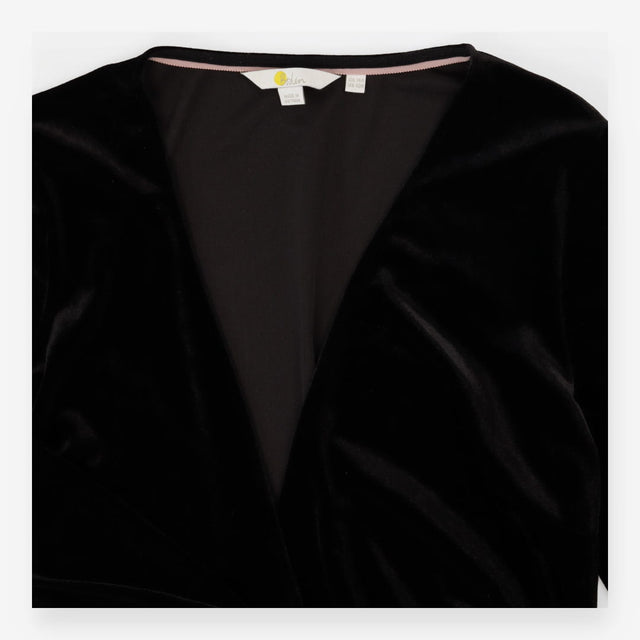 Black Wrap Party Dress Velour
