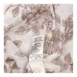Collarless Blouse Light Brown Flower Print
