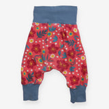 Parsnip pants pink flowers blue cuffs