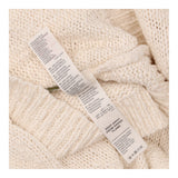 Open Front Chunky Cotton Knit Cardigan Cream