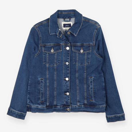 Blue Stretch Denim Jacket Bee Embroidered Sleeve B
