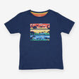 Tee Shirt Navy with Diplodocus, Stegosaurus and T-