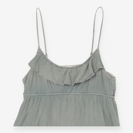 Strappy Green double gauze Cotton  Dress - Midi