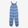 Cornflower blue romper with flowers