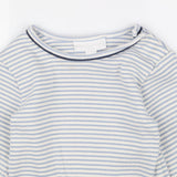 white and blue striped long sleeve 