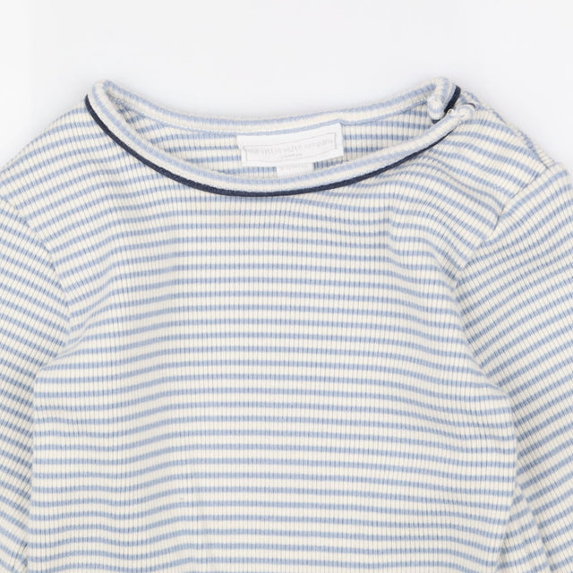 white and blue striped long sleeve 