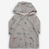 Sleepsuit Oatmeal Stripe Animal Friends Bear Ear H