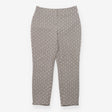 Geometric Jacquard Slim Leg Trousers Black White
