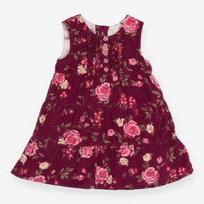 Dress Sleeveless Cord Purple Roses