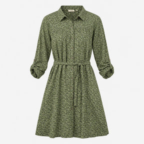 Olive Green Cotton Viscose Floral Long Sleeve Belt
