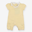 Shortie romper yellow stripe with frill collar