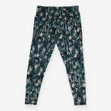 Power Leggings Full Length Blue and Cream Marble