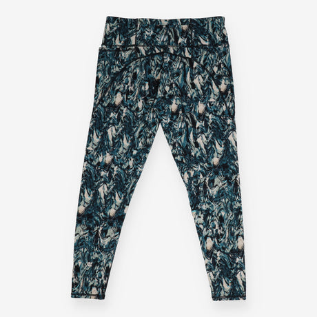 Power Leggings Full Length Blue and Cream Marble