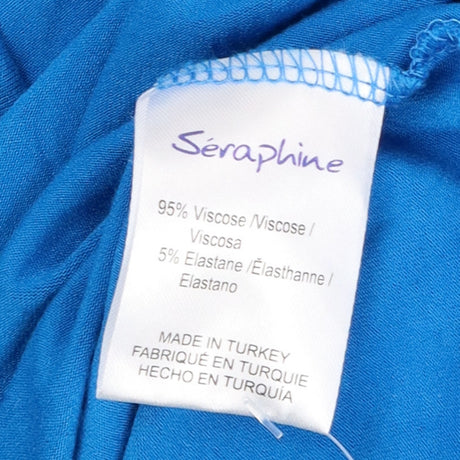 Bright Blue Knot Front V-Neck Viscose Maternity Dr