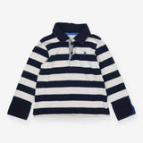 Rugby Shirt blue white stripe navy collar cuffs
