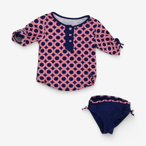 Cabanalife swimsuit pink and navy 2pcs