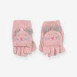 Pink knitted mouse mittens