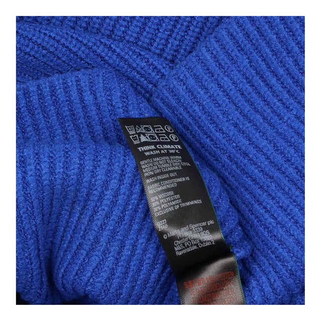Roll Neck Jumper Sapphire Blue Ribbed Knit