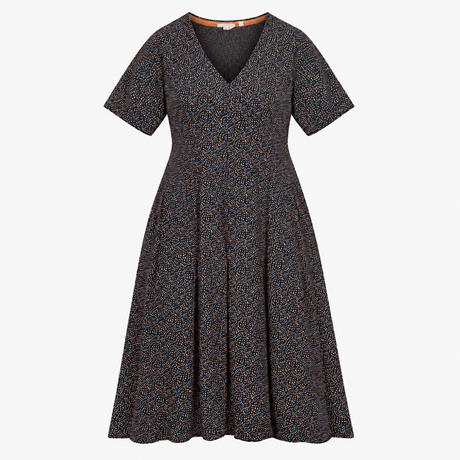 Jersey Midi Dress Organic Cotton Modal Ditsy Print