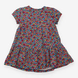 Blue Dress with Colourful Flowers