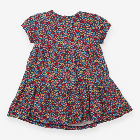 Blue Dress with Colourful Flowers