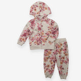 Hoodie and Jogger Set Cream Floral
