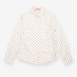 Cotton Shirt Ivory Grey Polka Dot Long Sleeve