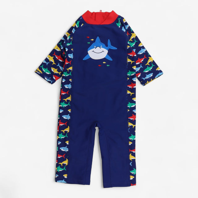 Swimsuit full  navy sharks 