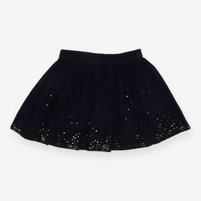 Navy Cord Sequin Skirt