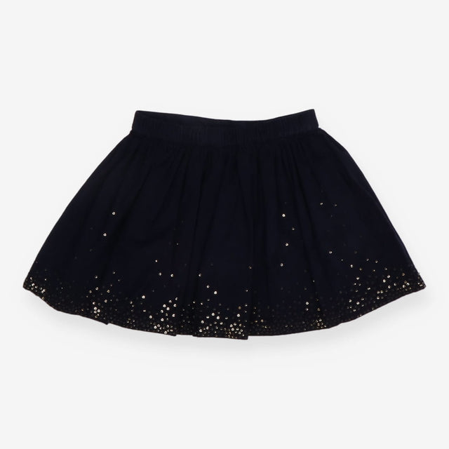 Navy Cord Sequin Skirt