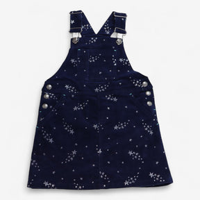 Navy Cord Pinafore Silver Stars