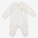 White sleepsuit with yellow duck 
