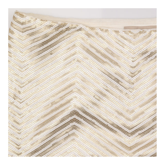 Gold Sequin Chevron Mini Skirt Size