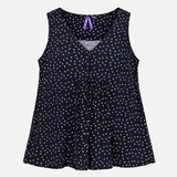 Navy Polka Dot Sleeveless Maternity Nursing Tunic 