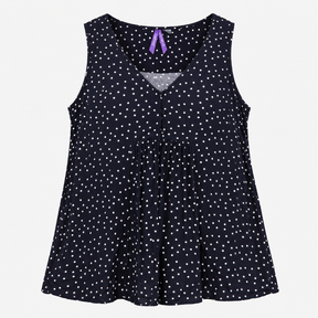Navy Polka Dot Sleeveless Maternity Nursing Tunic 