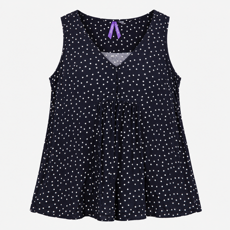 Navy Polka Dot Sleeveless Maternity Nursing Tunic 