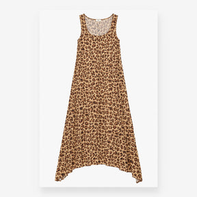 Maxi Dress in Brown Leopard Print