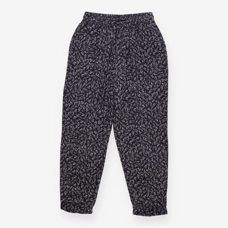 Floral Cuffed Trousers Navy & White Floral Print