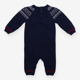 Romper Knit Navy Fairisle Neckline