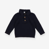 Navy wooden button up sweater