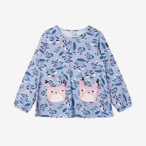 Blue squirrel pocket tunic
