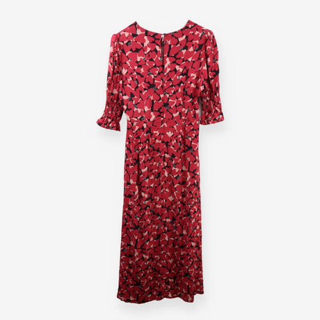 Pink Red Black Heart Print Tea Dress